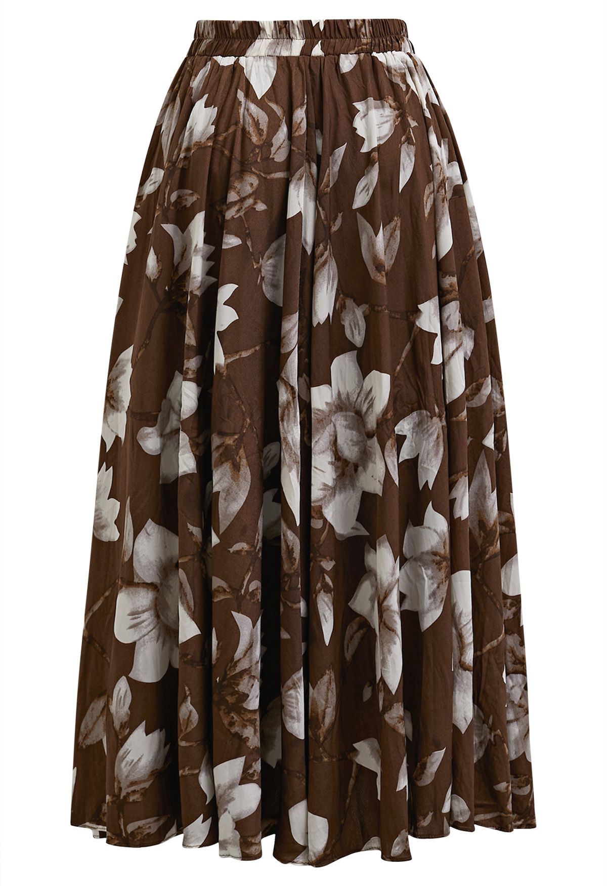 Magnolia Drift Pleated Midi Skirt 