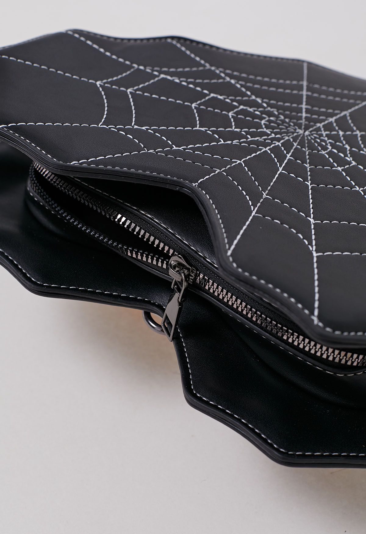 Spider Web Print Heart Backpack in Black