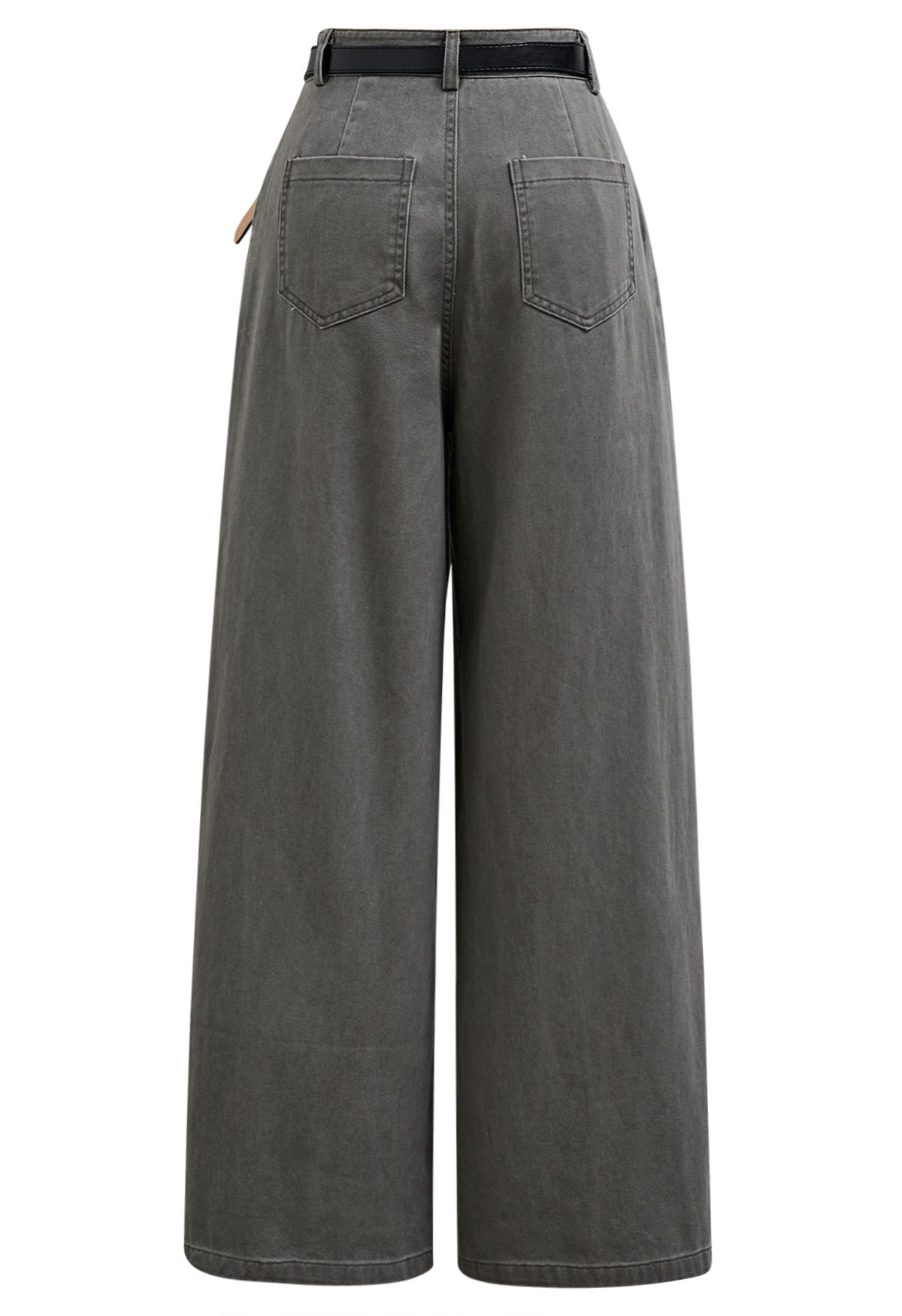 Sleek Pocket Detail Straight-Leg Jeans in Sage