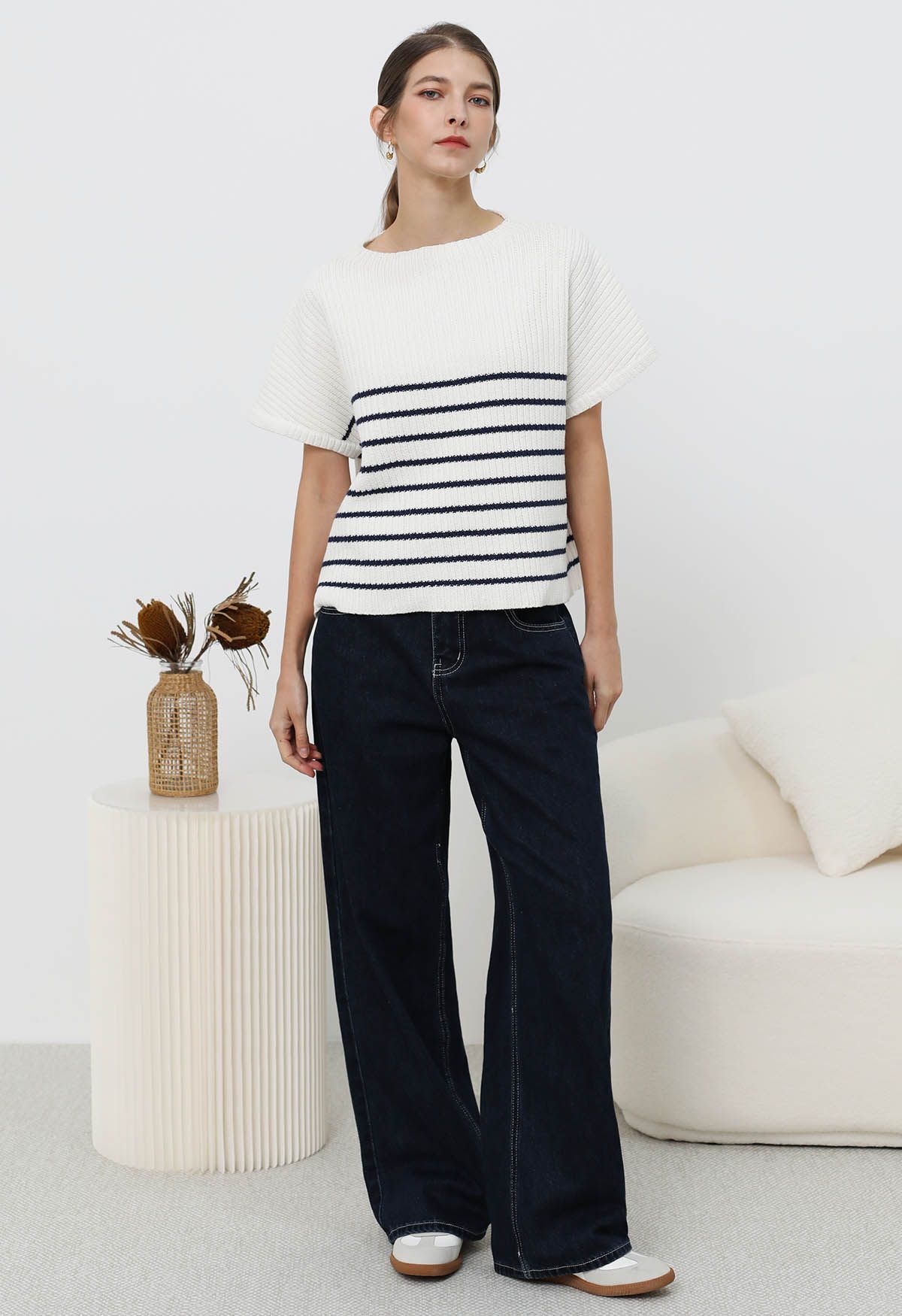 Nautical Breeze Striped Cotton Sweater