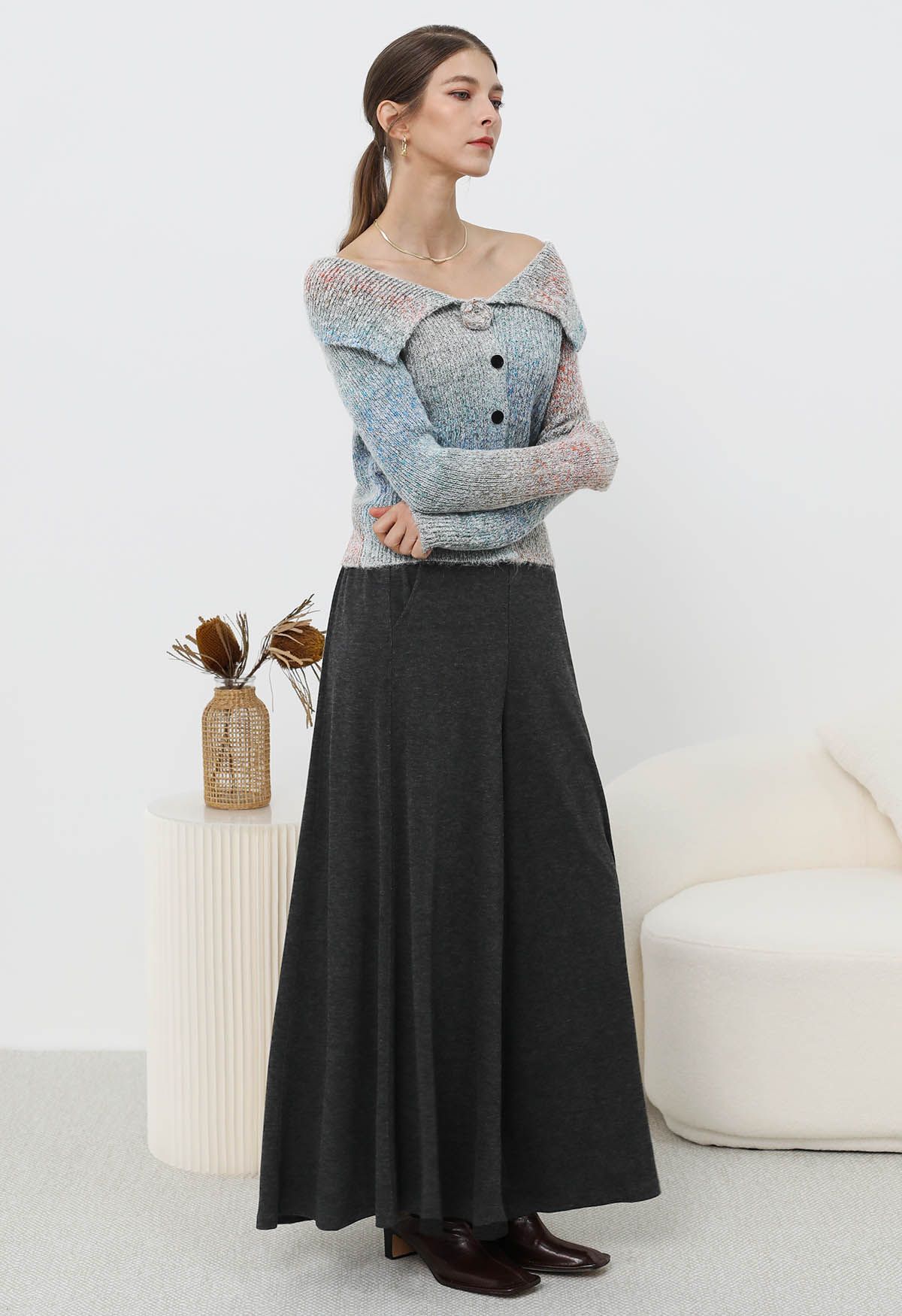 Graceful Ease Flare Leg Pants in Smoke