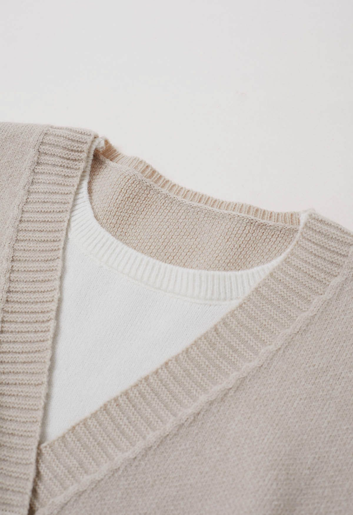 Leisurely Fake Two-Piece Knit Sweater and Pants Set in Linen