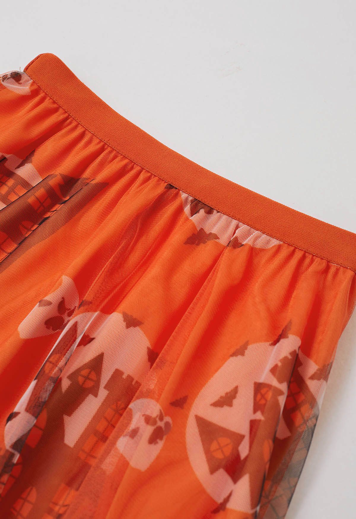 Vibrant Orange Haunted Castle Tulle Skirt