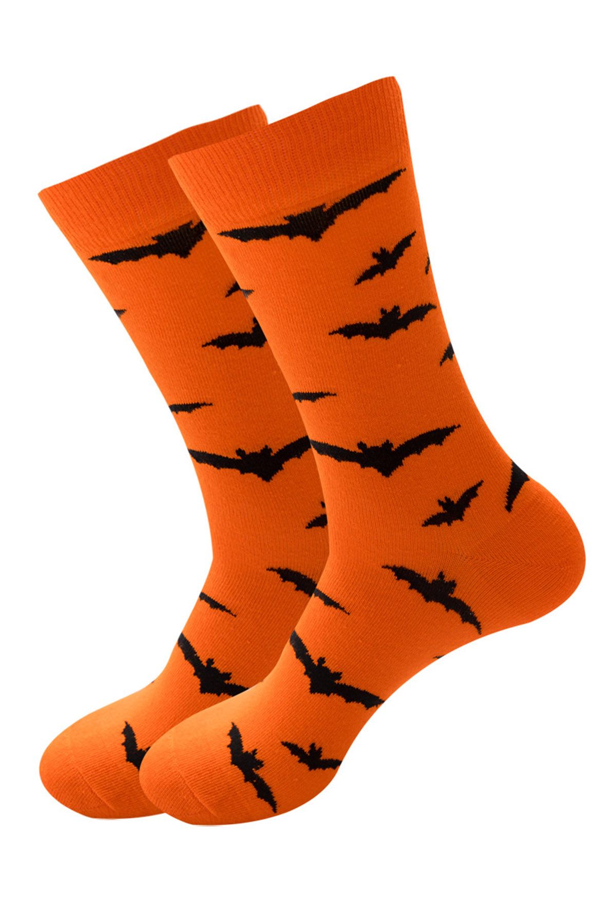 Halloween Bats Mid-Calf Socks in Orange