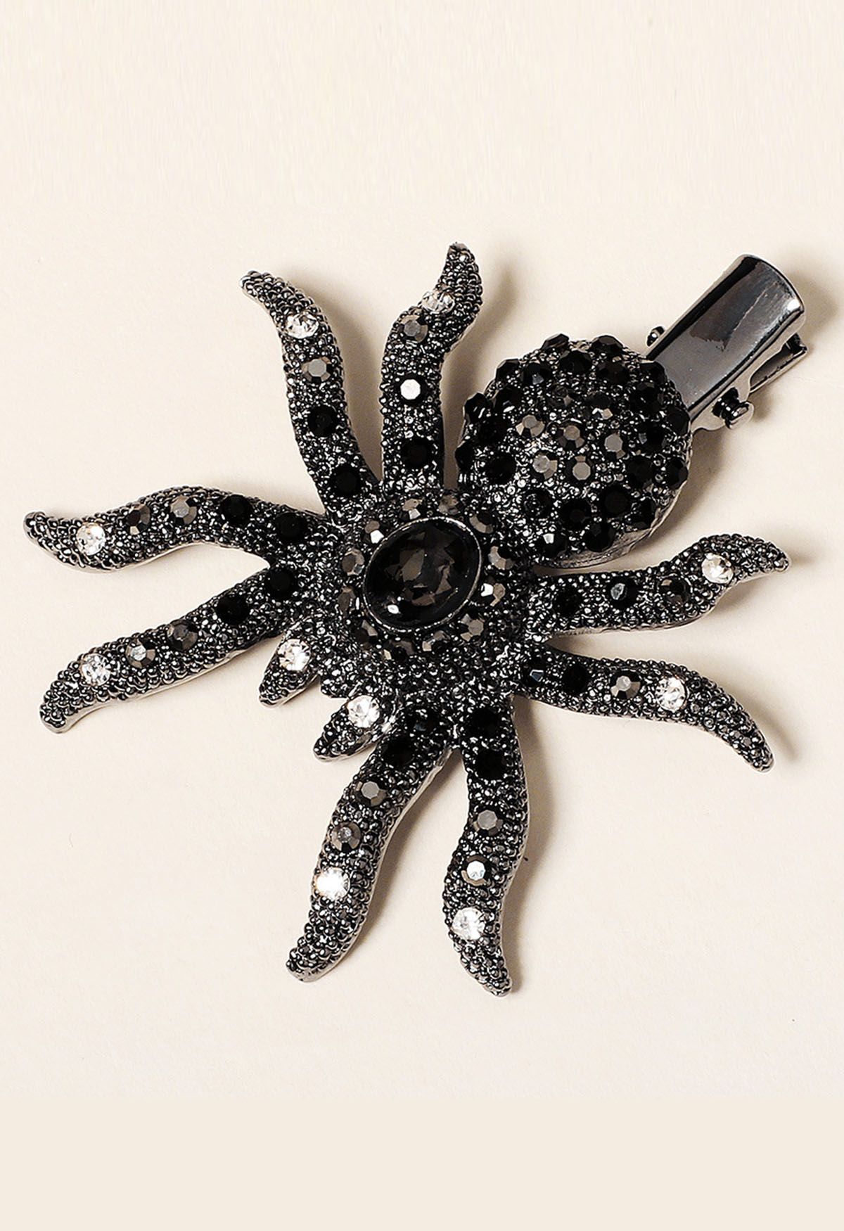 3D Spider Rhinestone Hair Clip