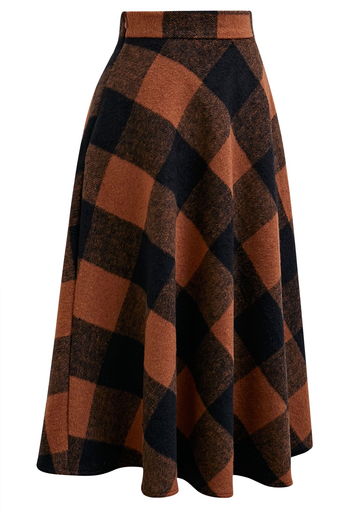 Rustic Fall Charm Check Flare Skirt