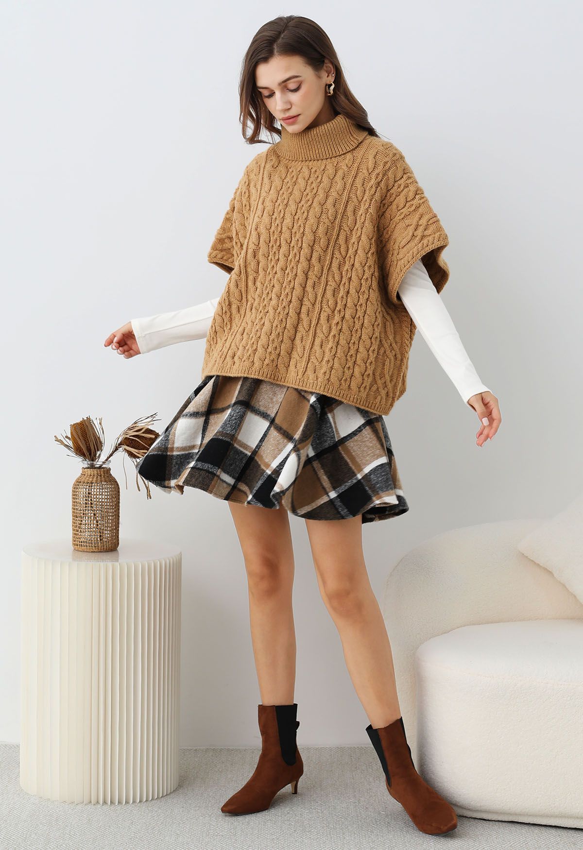 Crush-Worthy Plaid Flare Mini Skirt