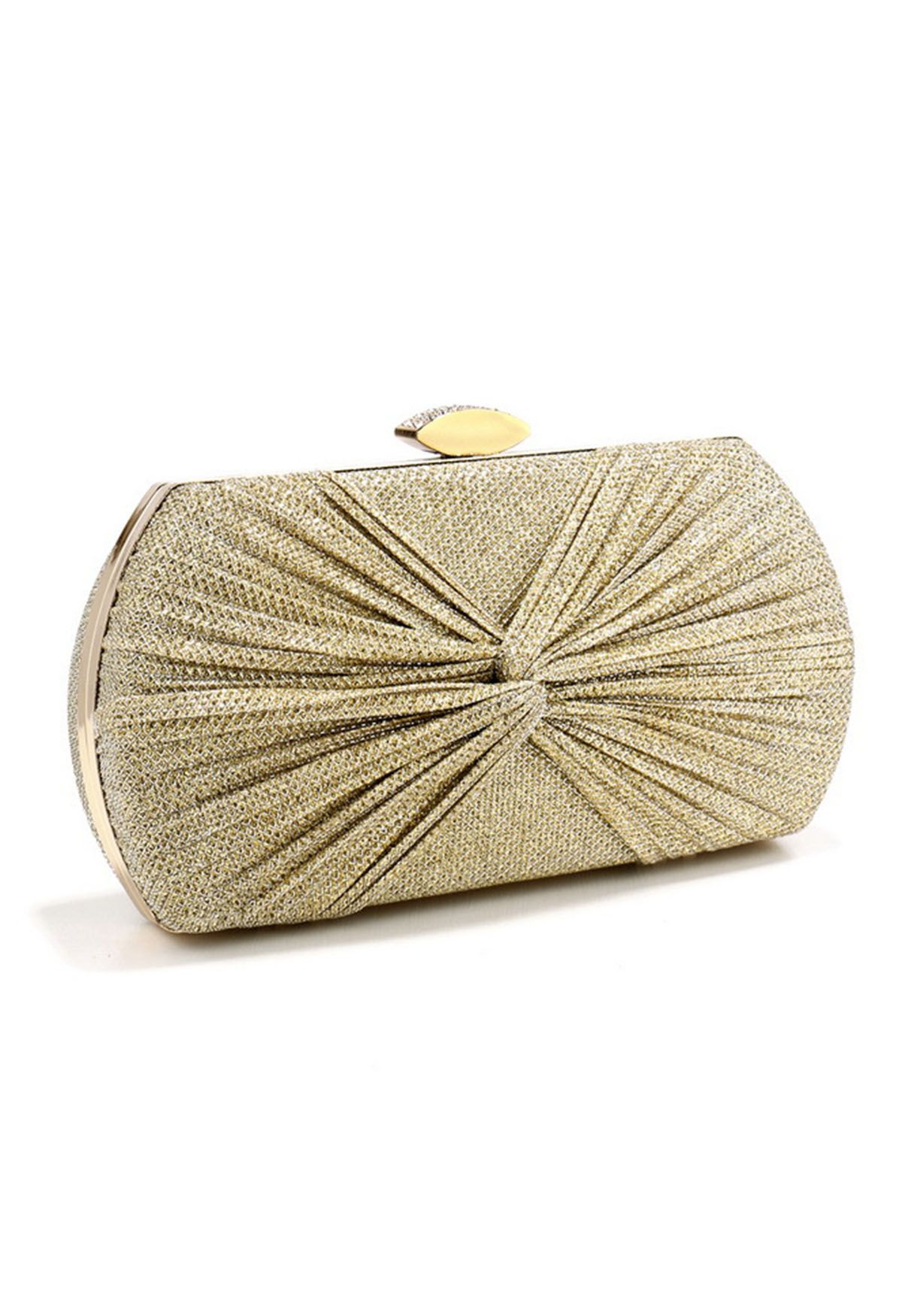 Shining Gift Knotted Clutch in Gold