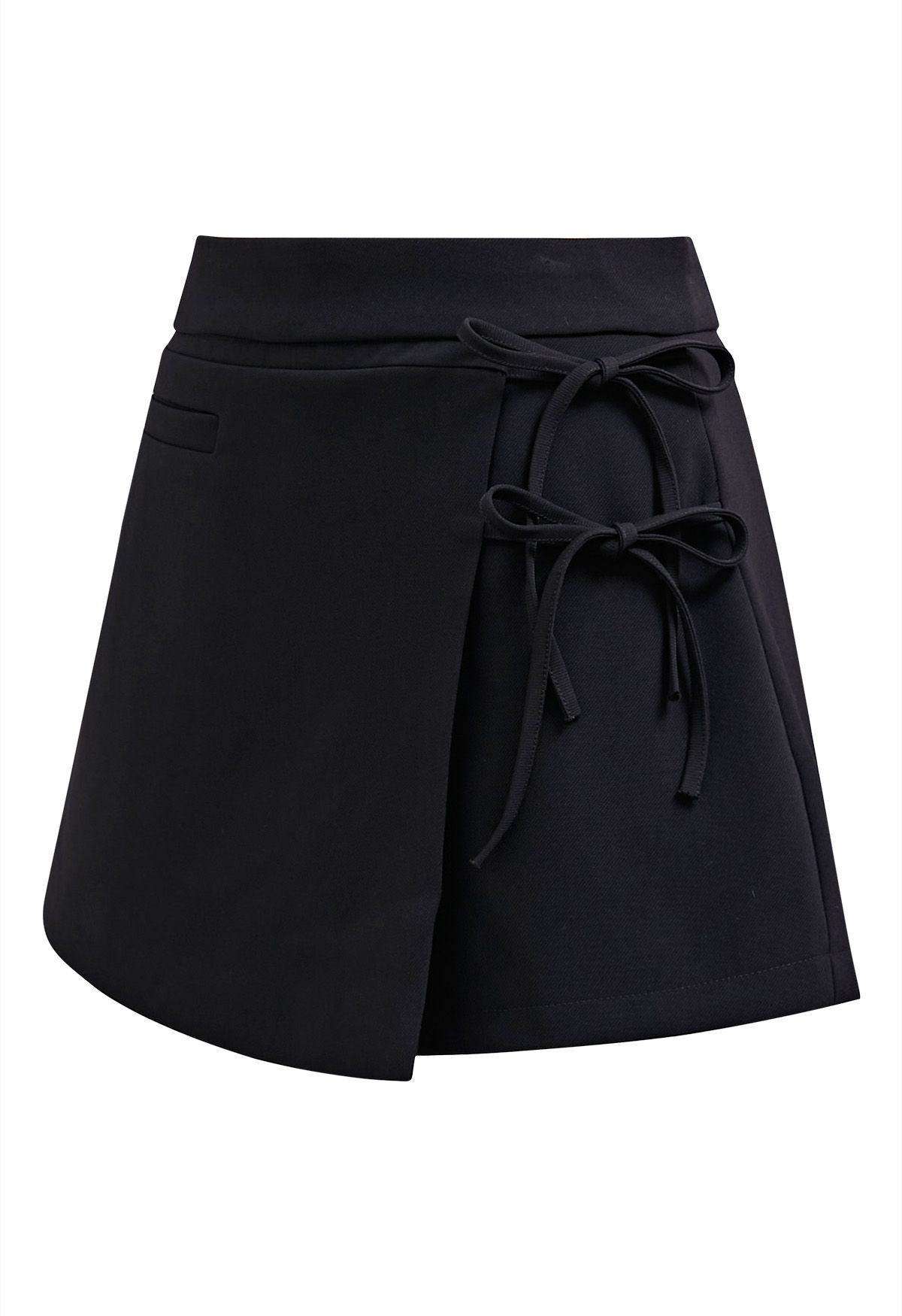 Self-Tie Bowknot Flap Mini Skorts