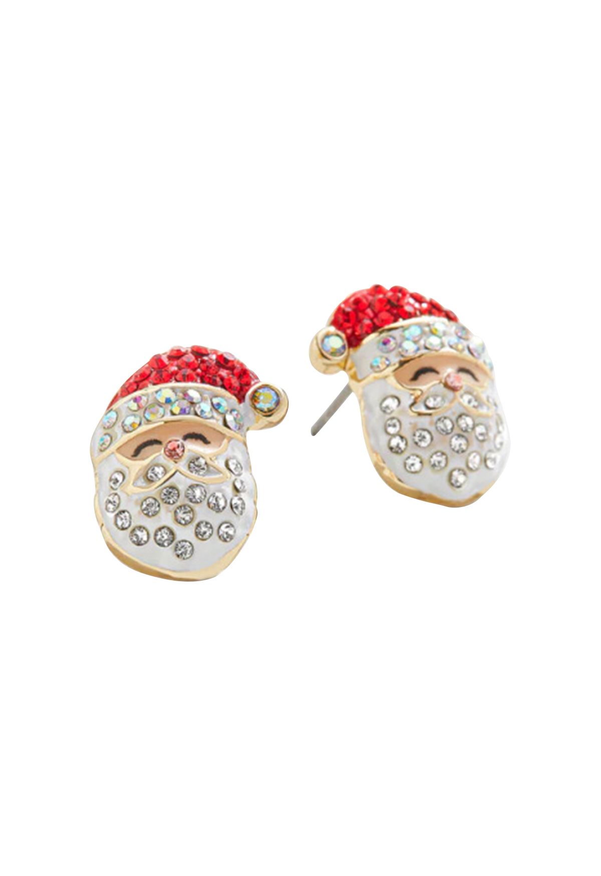 Rhinestone Santa Claus Stud Earrings