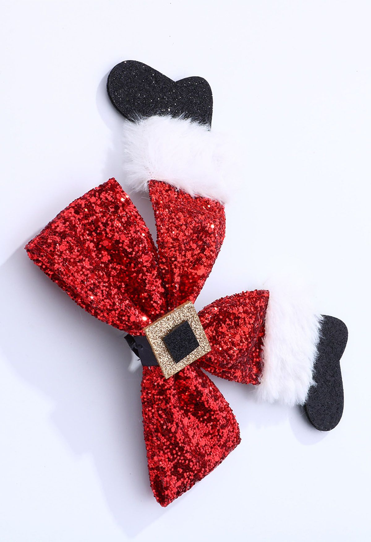 Sequin Christmas Stocking Bowknot Hair Clip