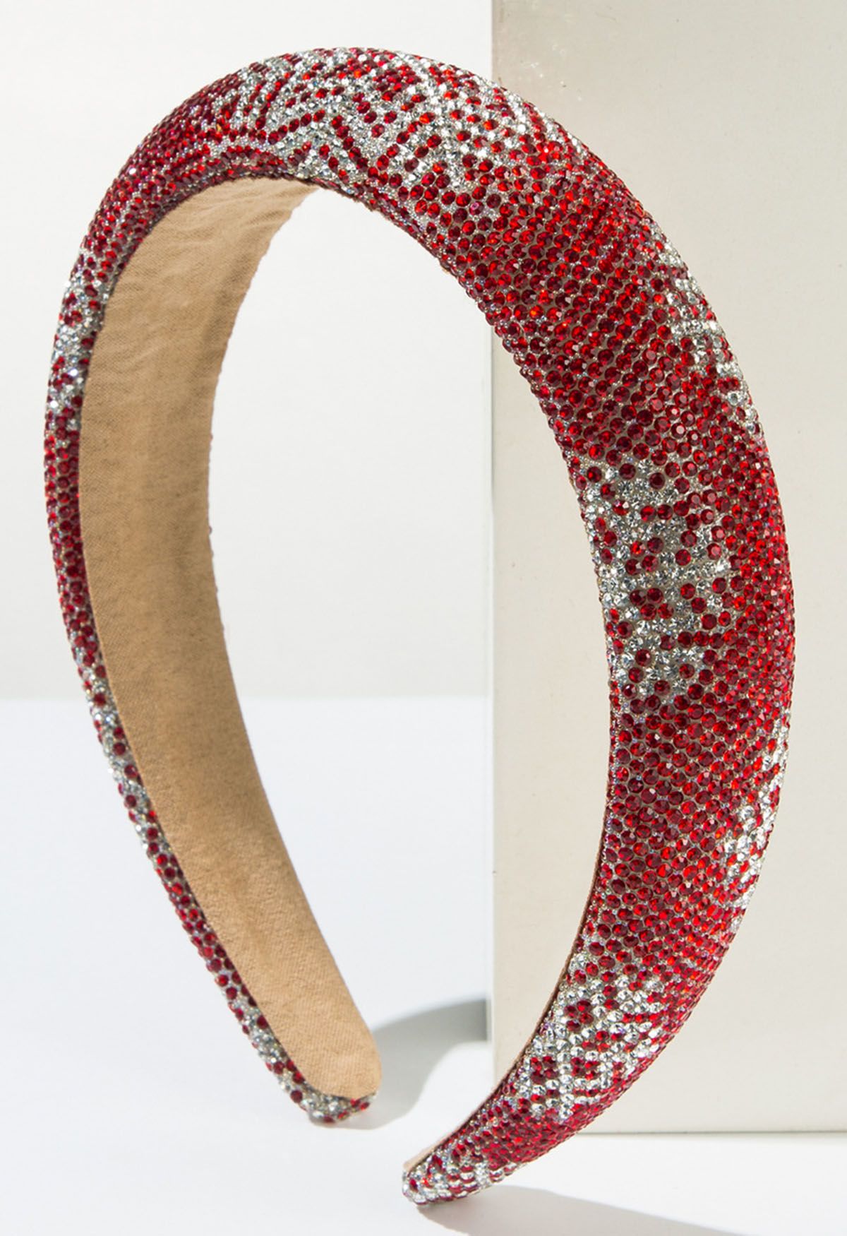 Snowflake Rhinestone Sponge Headband in Red