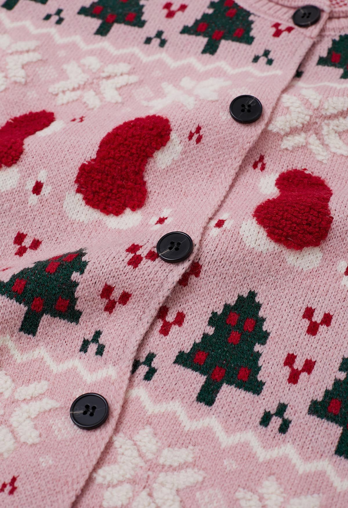 Adorable Christmas Oversized Knit Cardigan in Pink