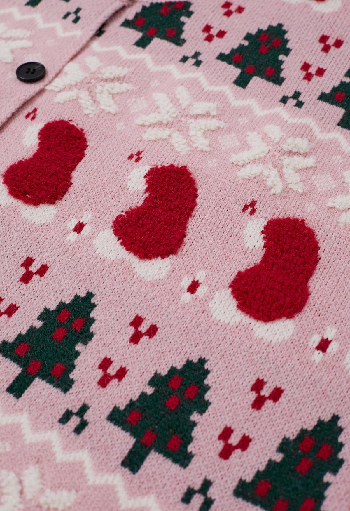 Adorable Christmas Oversized Knit Cardigan in Pink