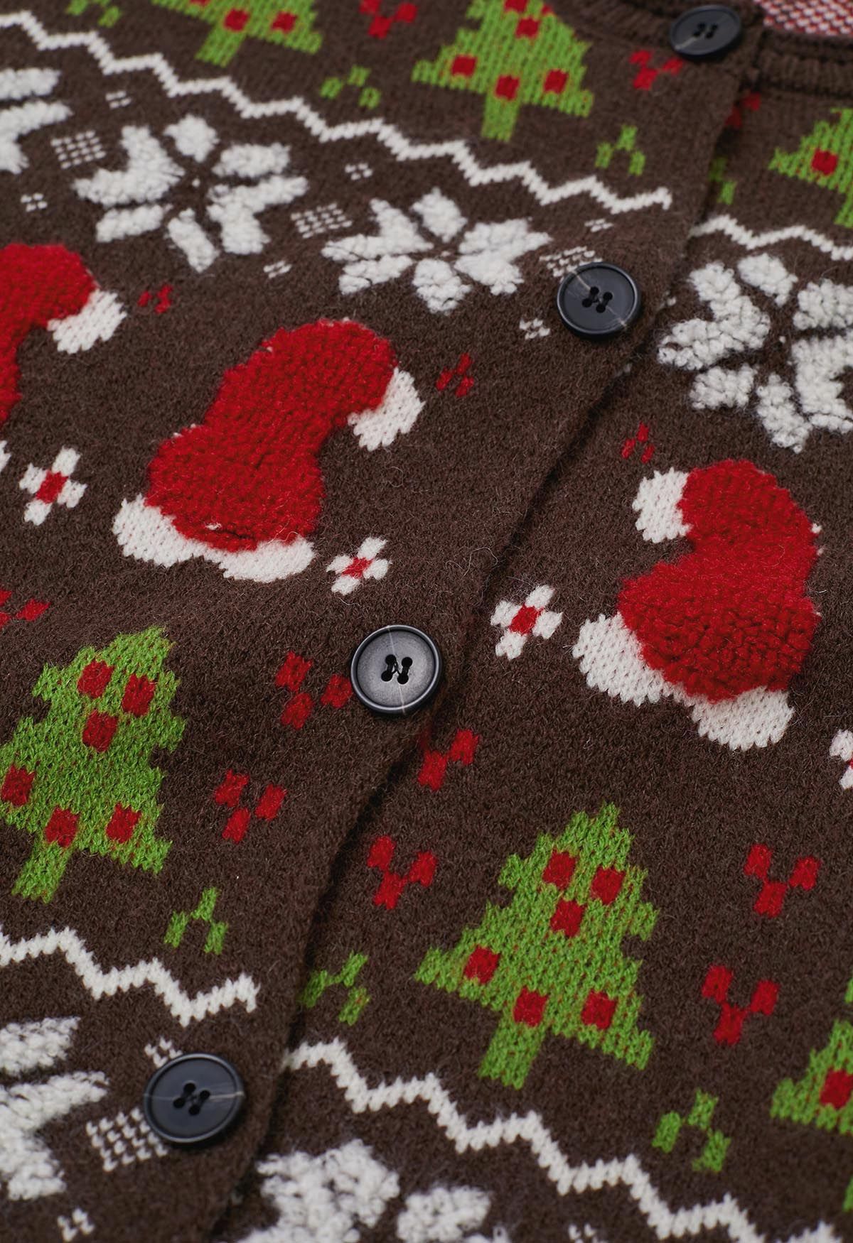 Adorable Christmas Oversized Knit Cardigan in Brown