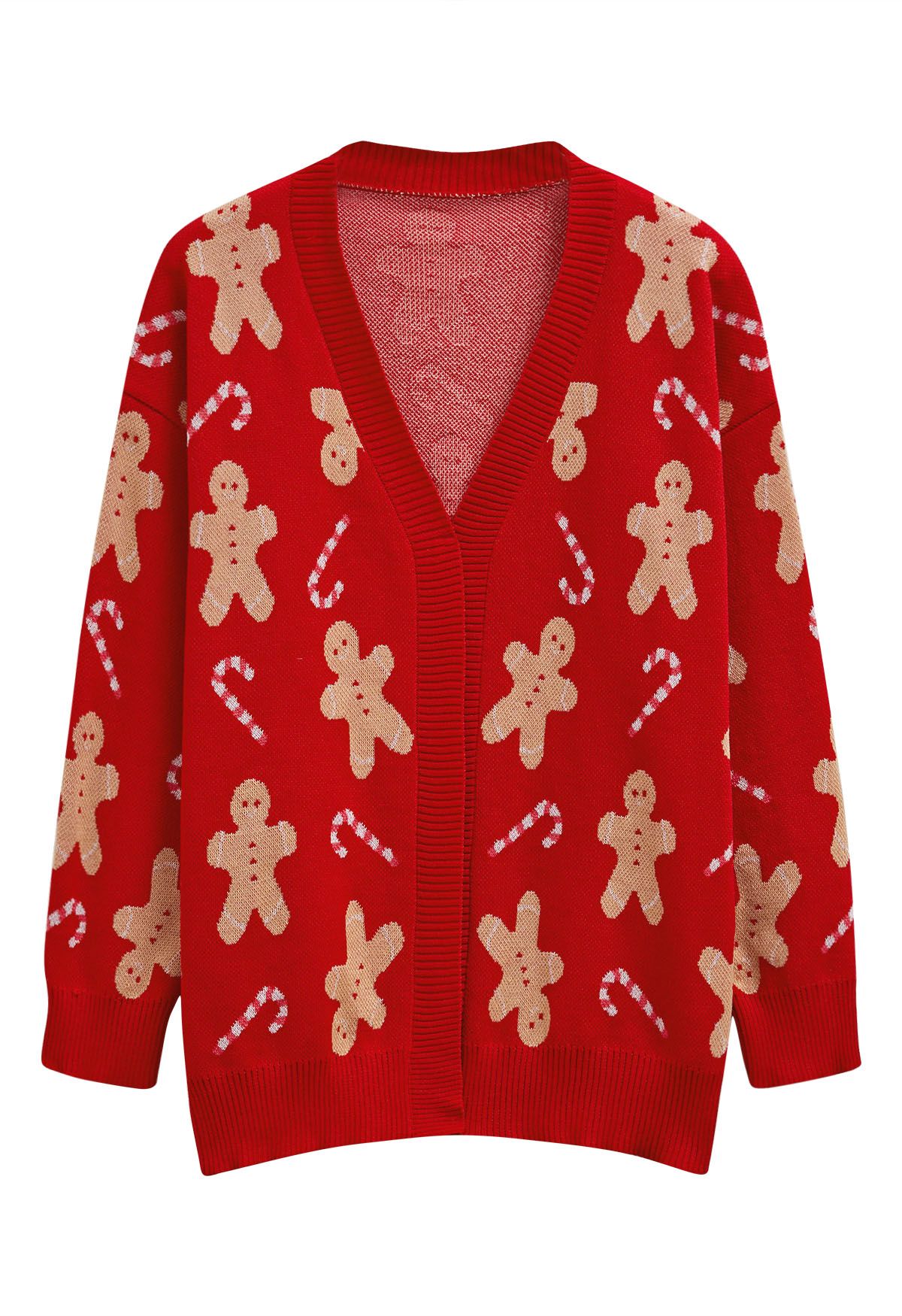 Merry Gingerbread Man Knit Cardigan