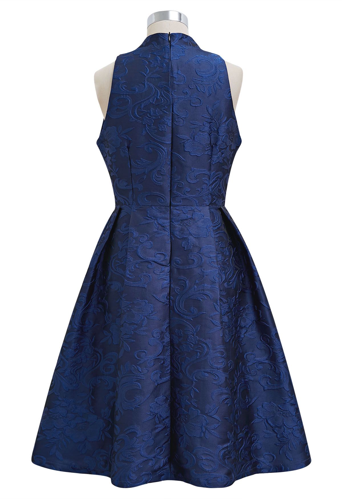 Splendid Floral Jacquard Sleeveless Dress in Royal Blue