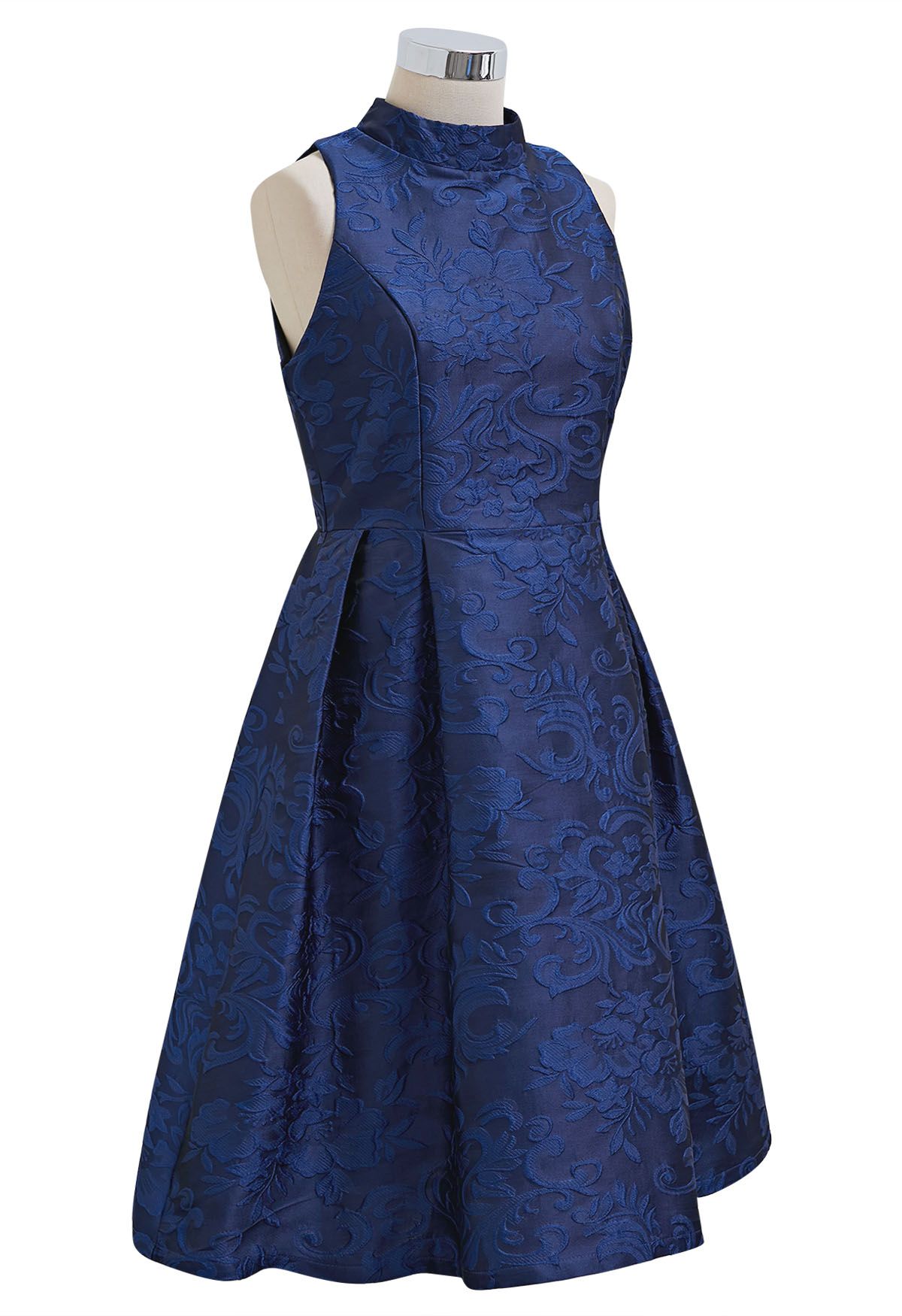 Splendid Floral Jacquard Sleeveless Dress in Royal Blue