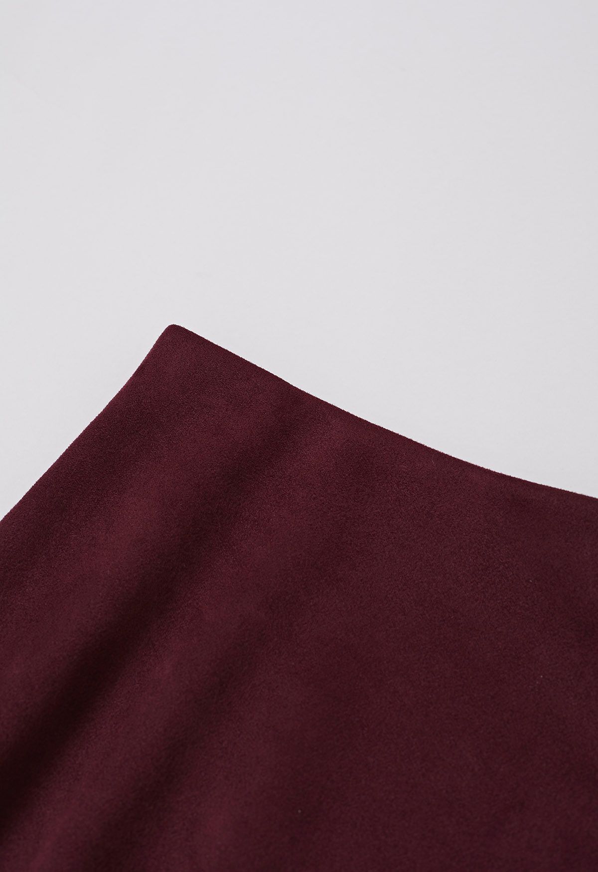 Minimalist Aesthetic A-Line Midi Skirt in Burgundy