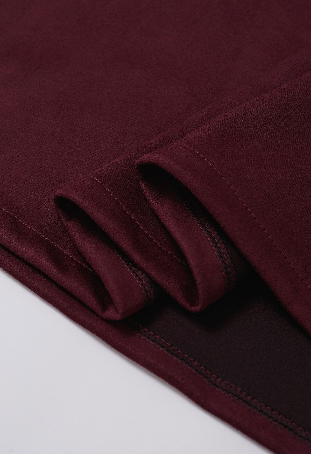 Minimalist Aesthetic A-Line Midi Skirt in Burgundy