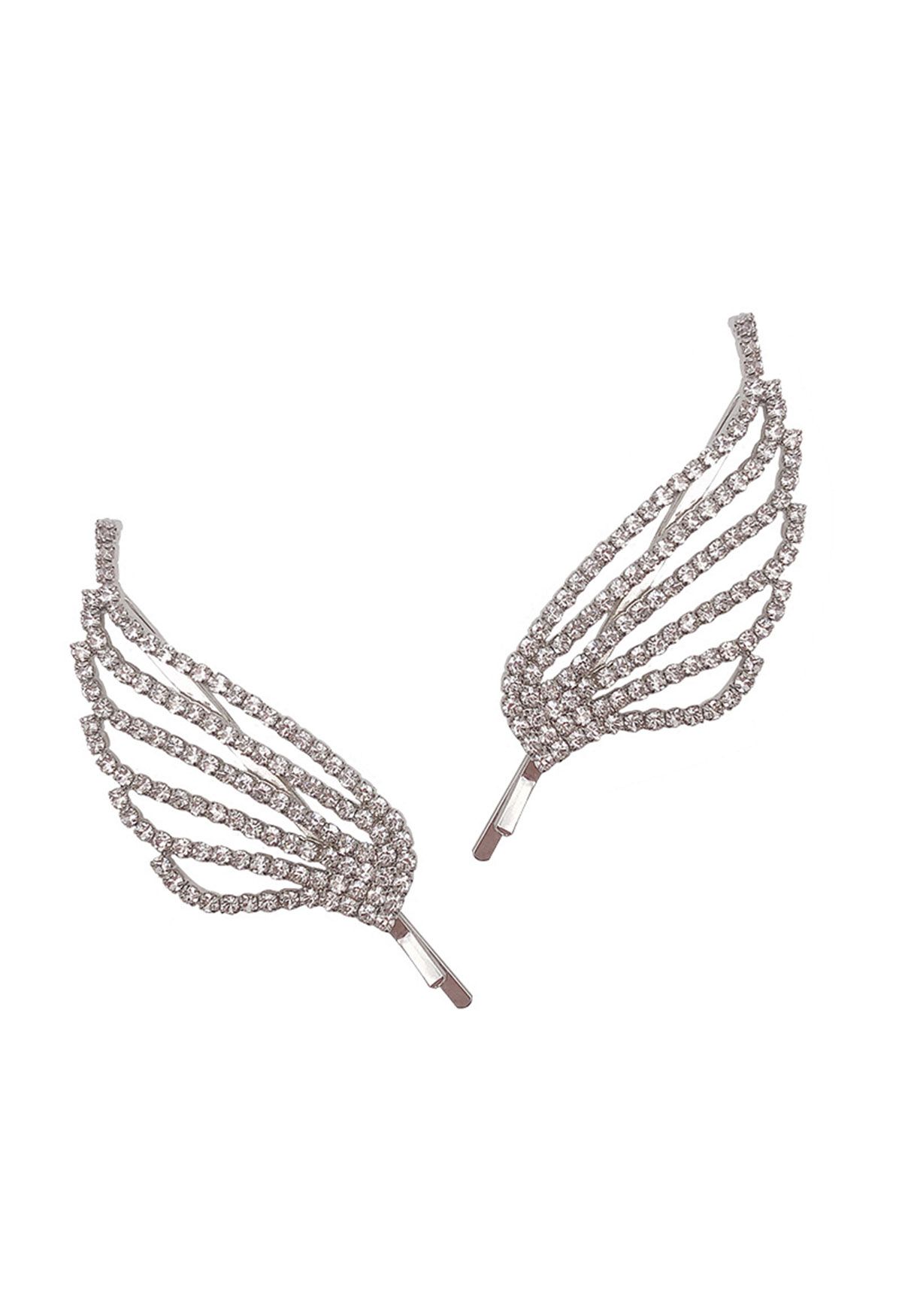 2-Pack Crystal Wing Bobby Pins