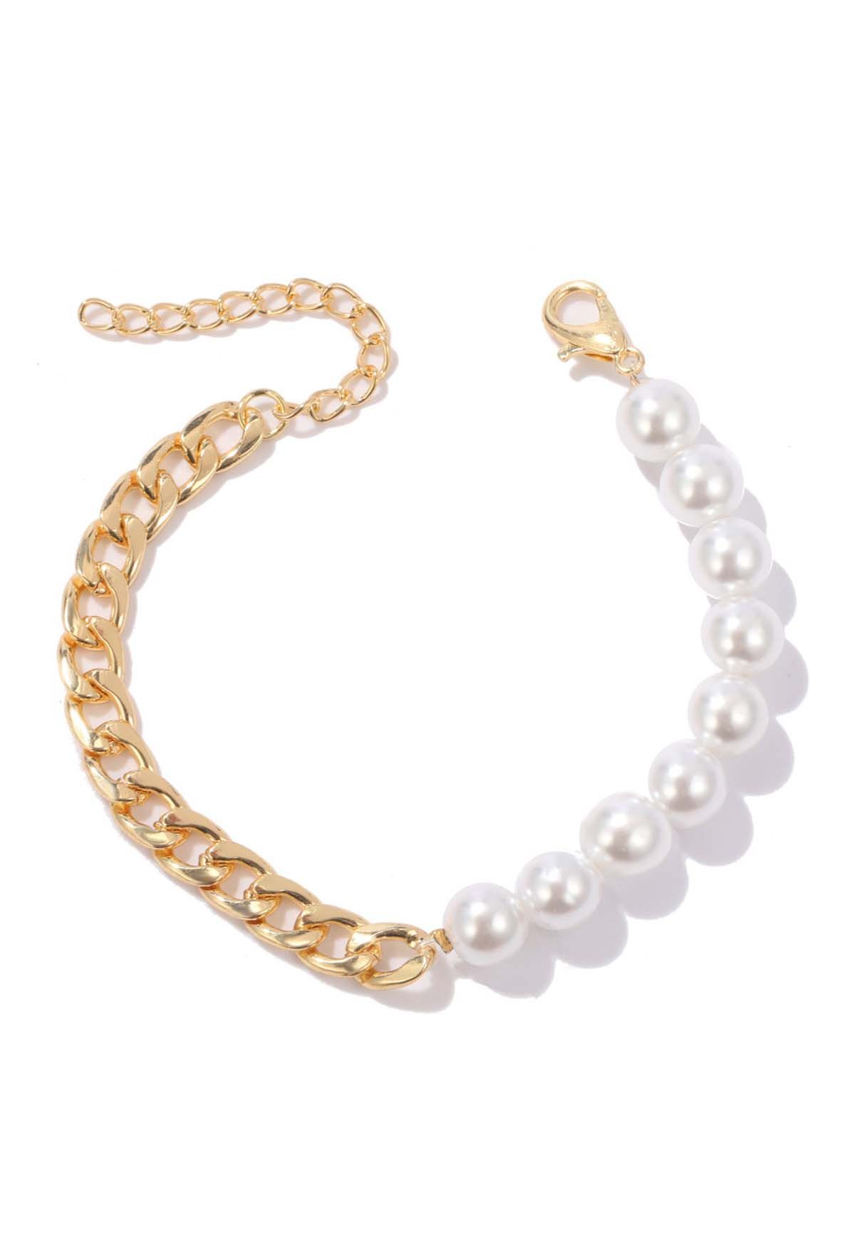 Chain and Pearl Bracelet