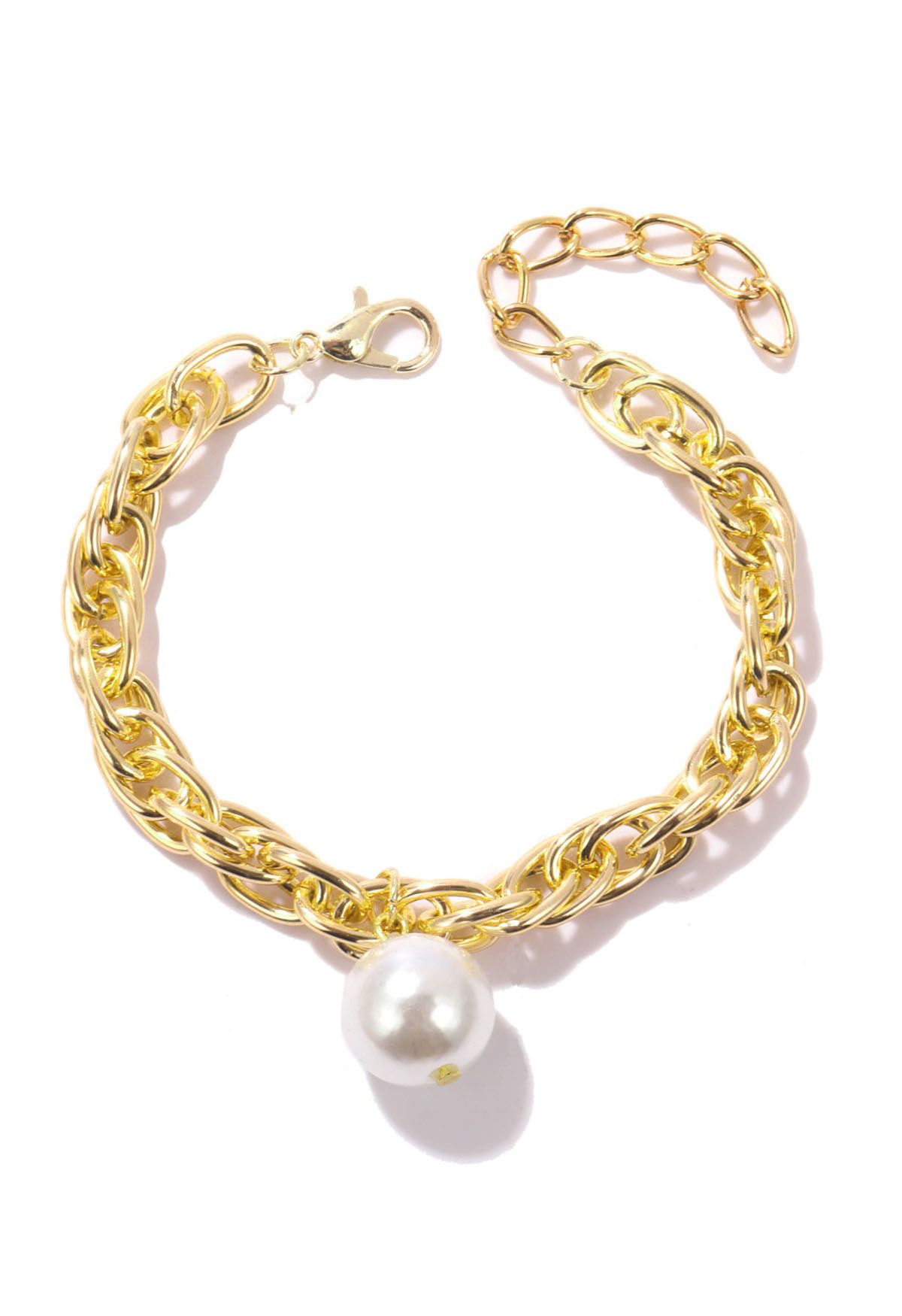 Pearl Decor Gold Chain Bracelet