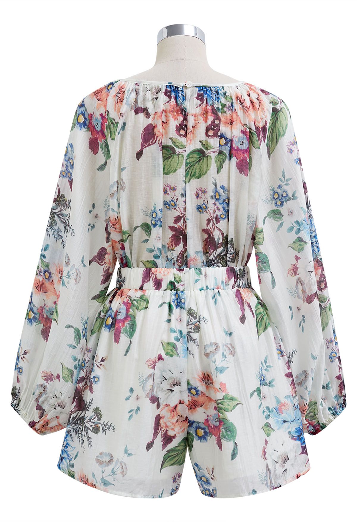 Gorgeous Garden Puff Sleeves Top and Shorts Set 