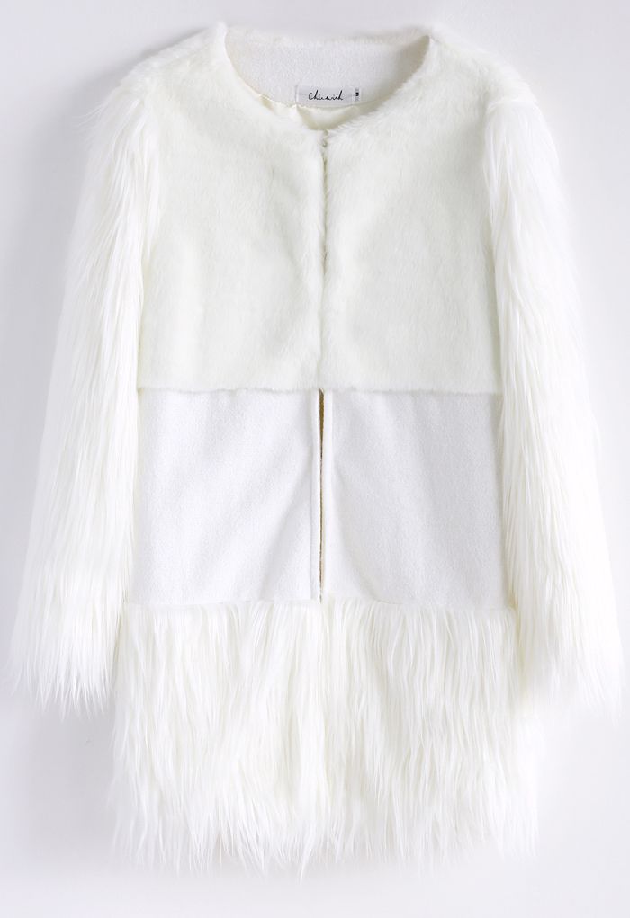Snow Memory Faux Fur Coat in White