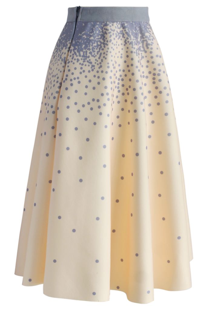 Falling Dots Airy A-line Skirt in Beige