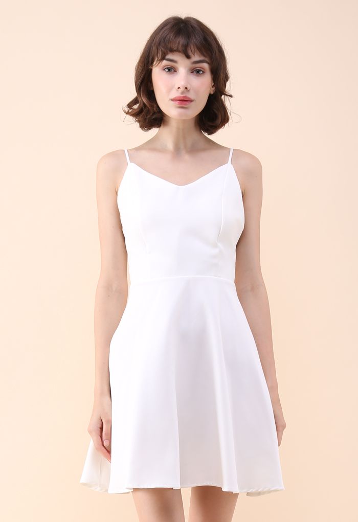 Contrast wing clearance back cami dress