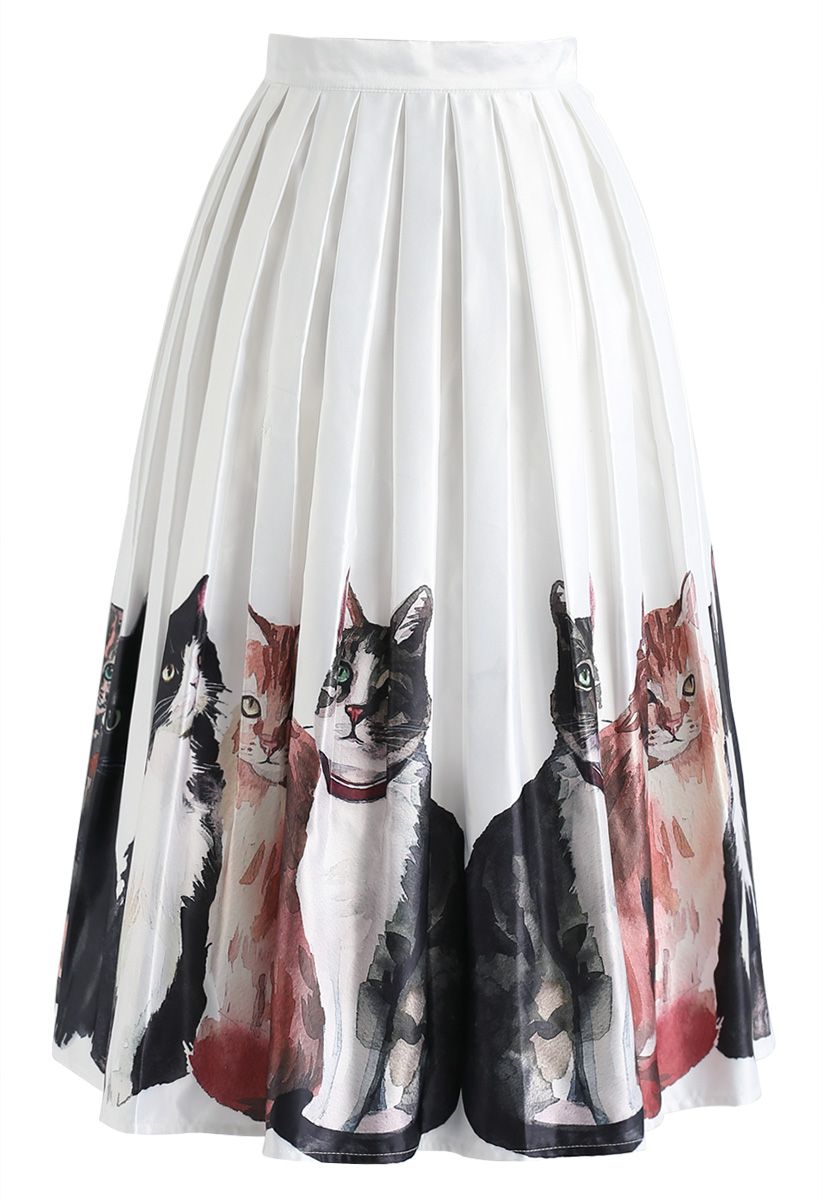 貓咪印花半身裙