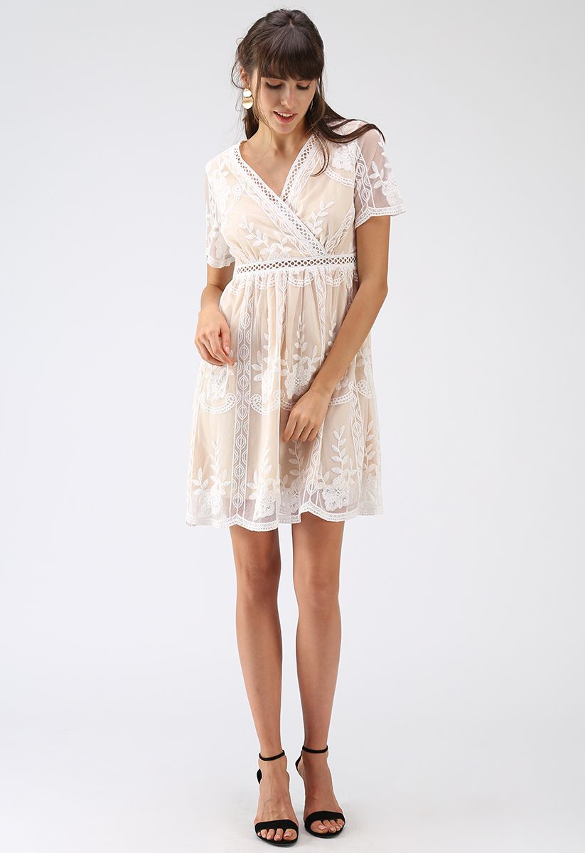 Sweet Dreams Floral Embroidered Mesh Dress