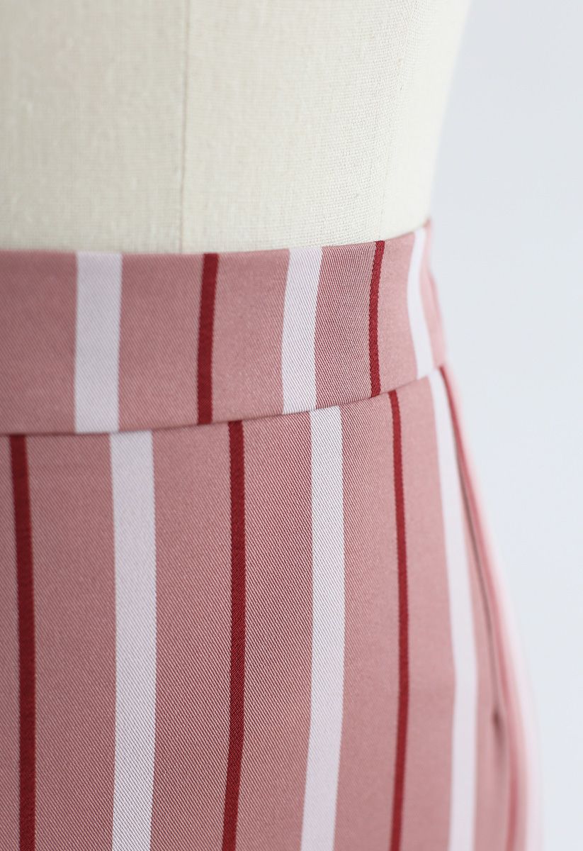 Gentle Hue Stripe Pencil Skirt
