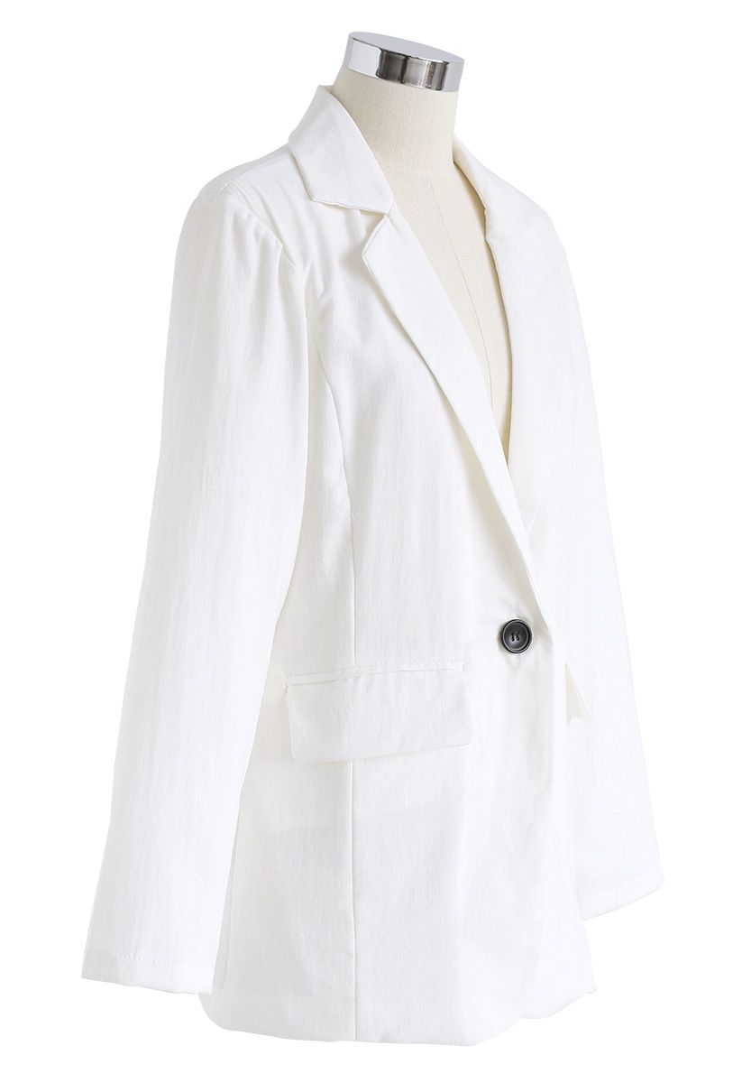 Just Like This Frontline Blazer in White
