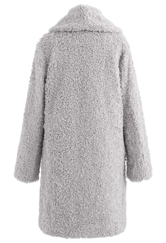 Feeling of Warmth Faux Fur Longline Coat in Grey