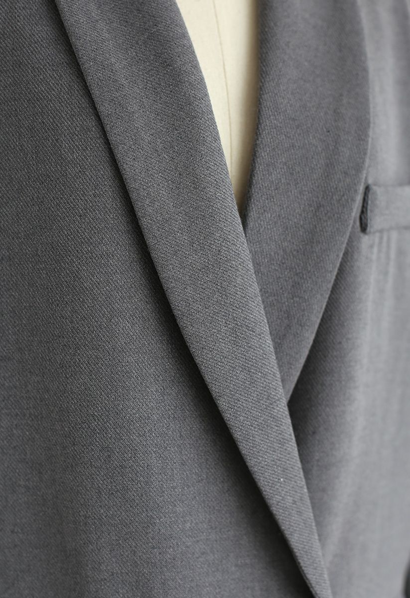 Right For Me Double-Breasted Blazer in Grey