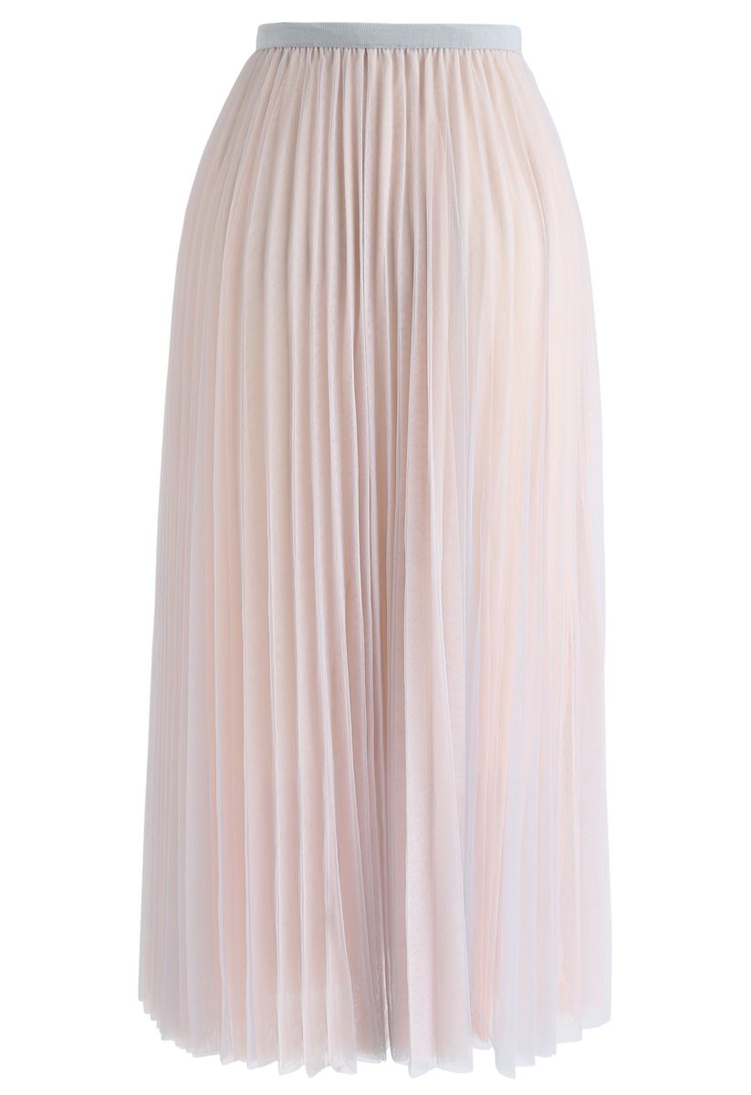 Tell You Why Pleated Mesh Skirt in Pink