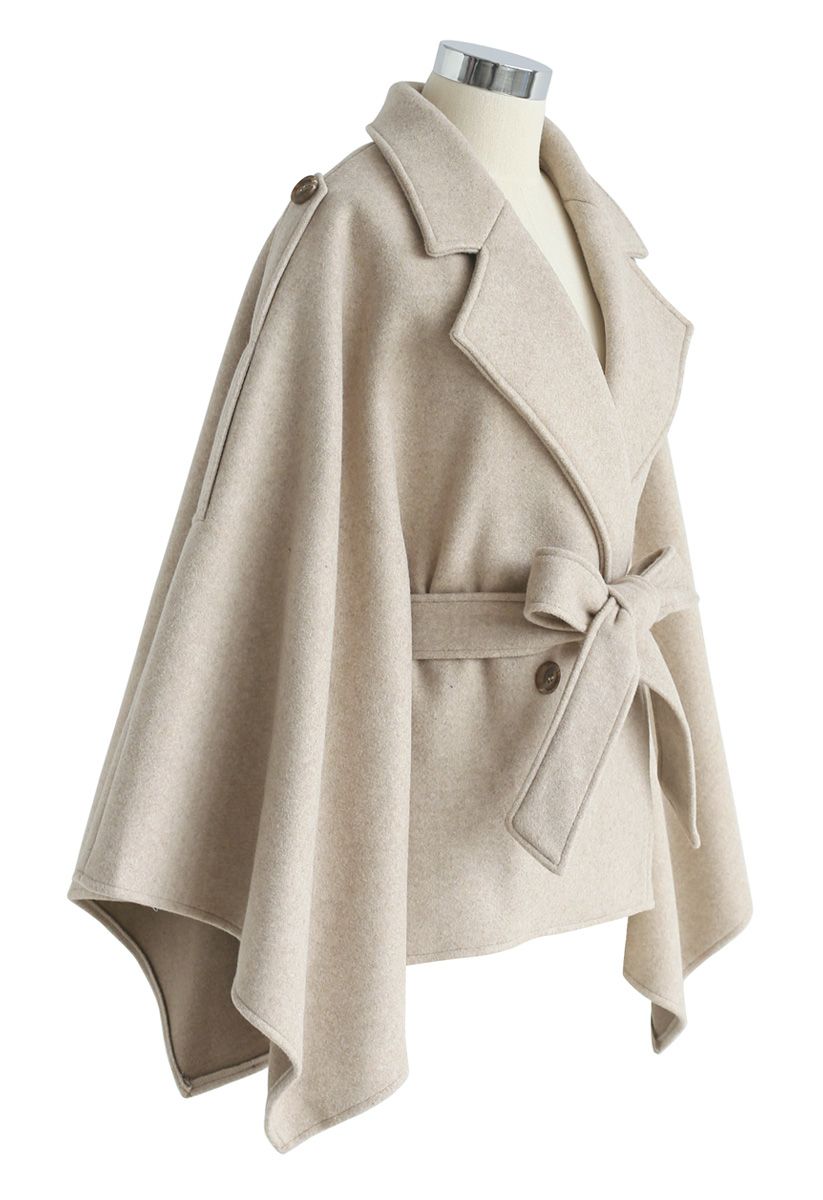 Just for Your Tenderness Cape Coat in Sand