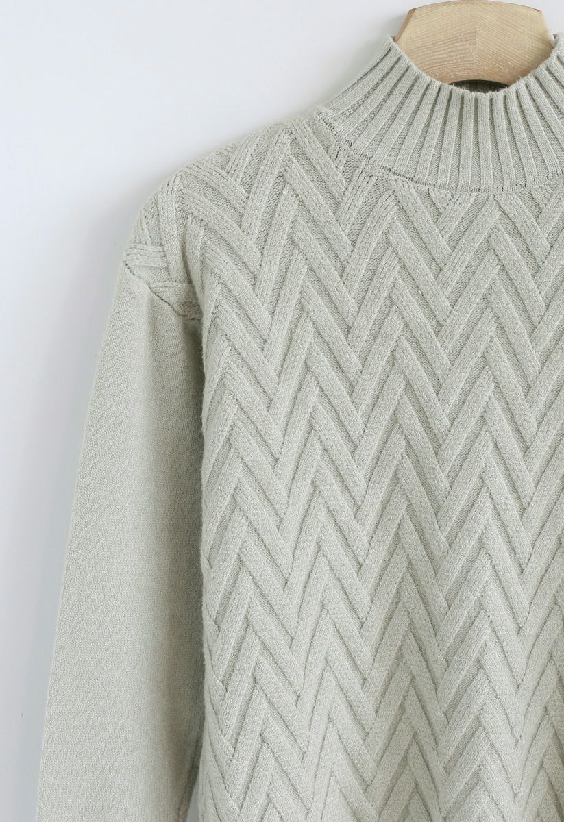 Automatic Love Knit Sweater in Pea Green