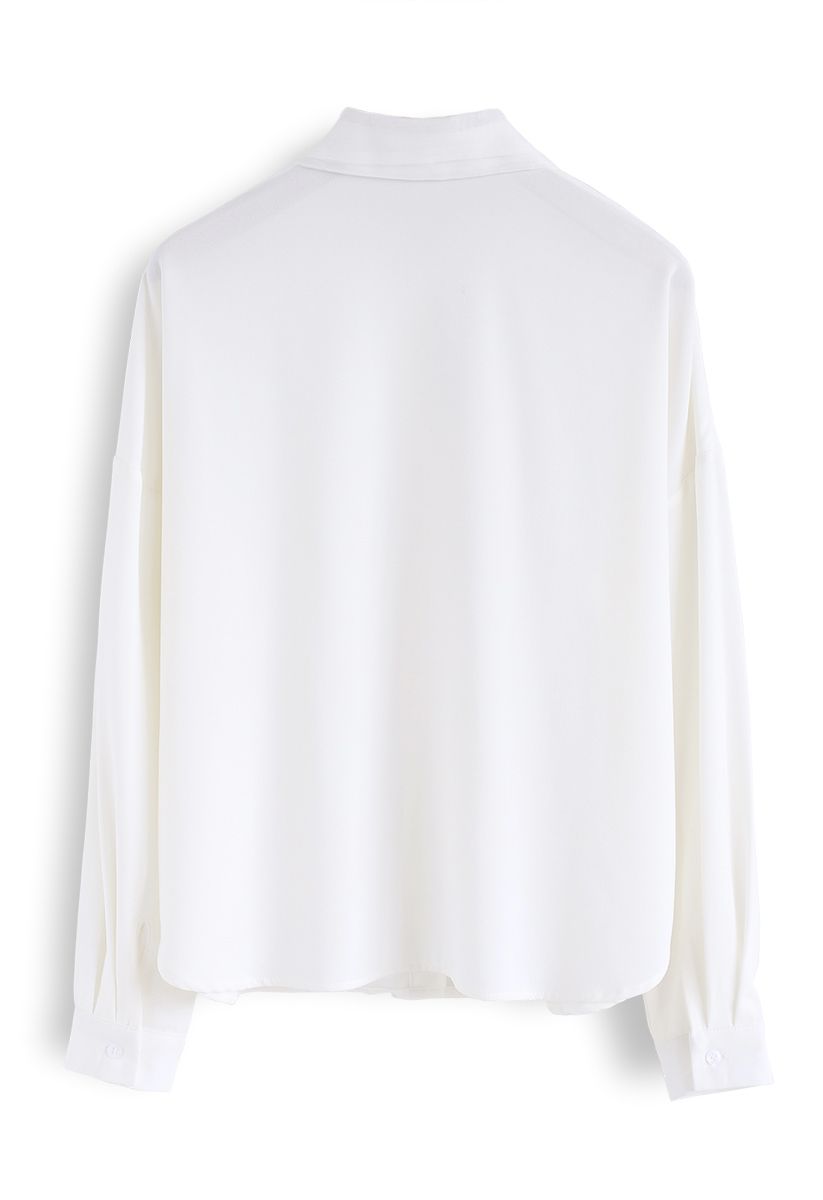 Elevated Basic Chiffon Shirt in White