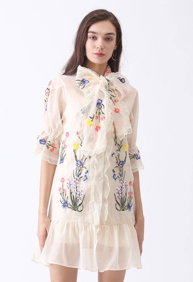 Embroidery Organza Dress