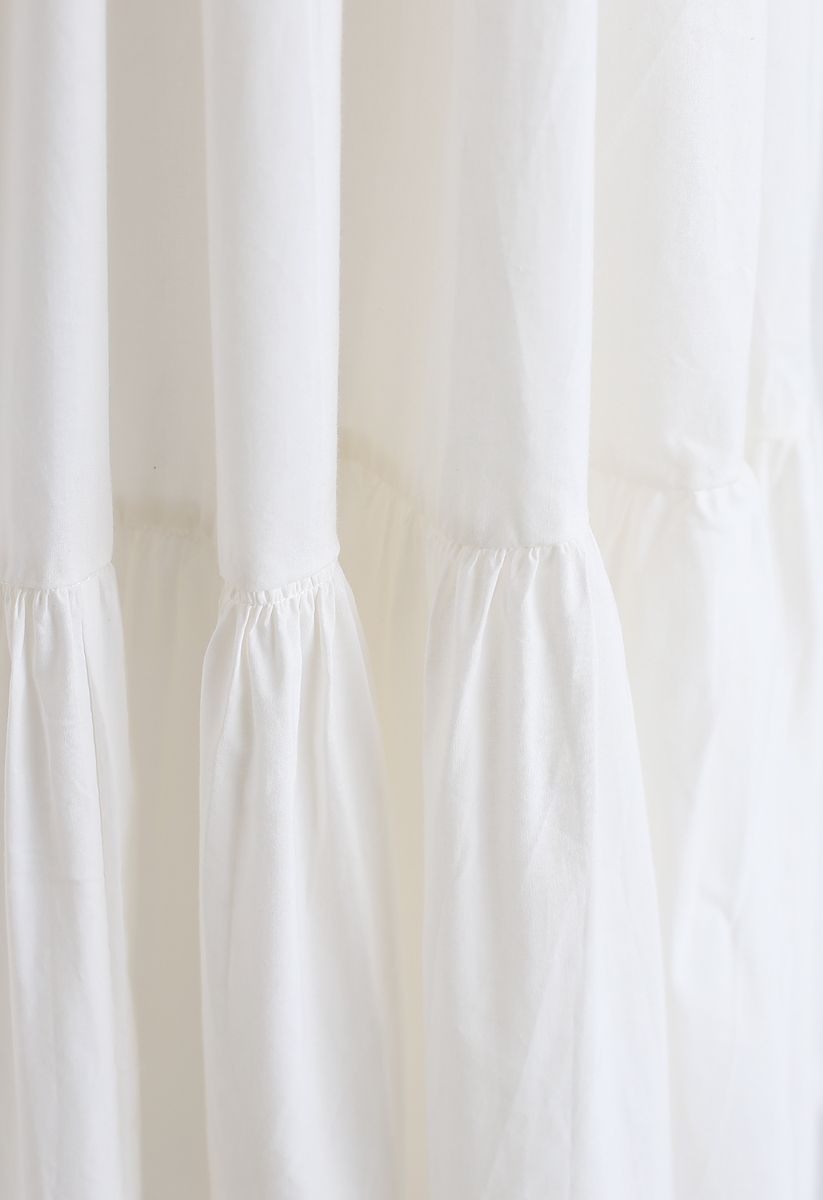 白色的快樂方面露背中長連衣裙