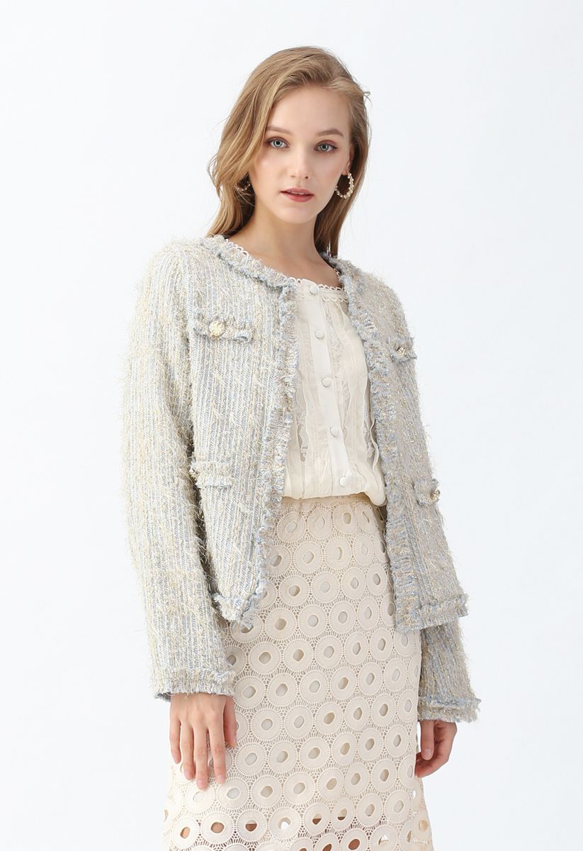 Raw edge deals tweed jacket