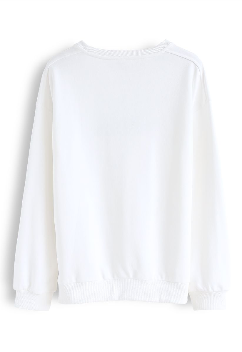 Edition Embroidered Sweatshirt in White