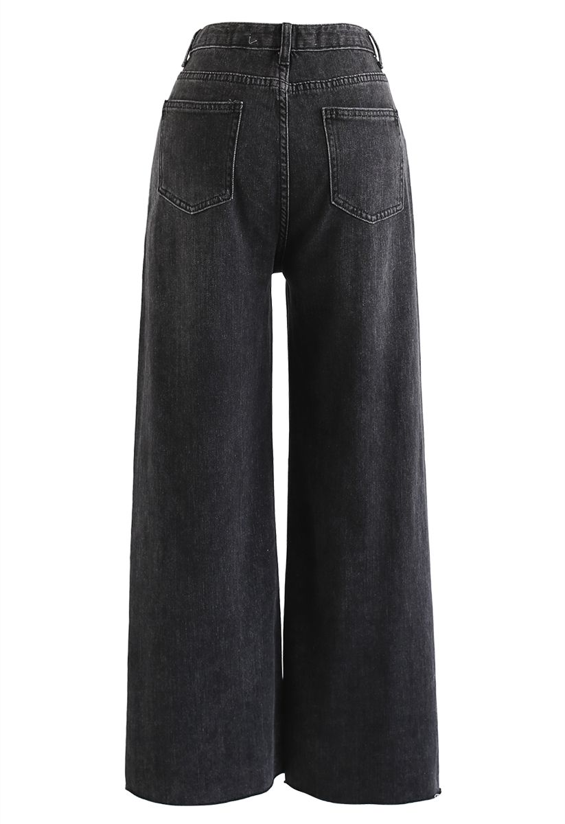 black high waisted baggy jeans