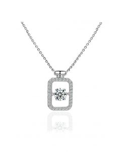 Rectangle Shape Hollow Out Moissanite Diamond Necklace