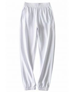 Zippered Side Pocket Joggers in White