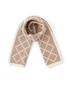 Diamond Print Scarf in Taupe