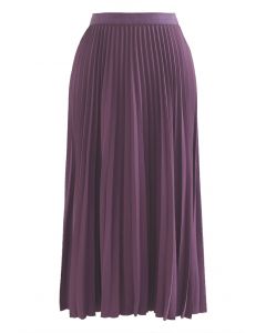Simplicity Pleated Midi Skirt in Purple